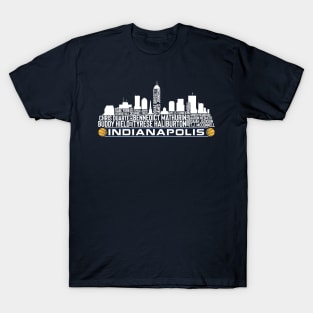 Indiana Basketball Team 23 Player Roster, Indiana City Skyline T-Shirt